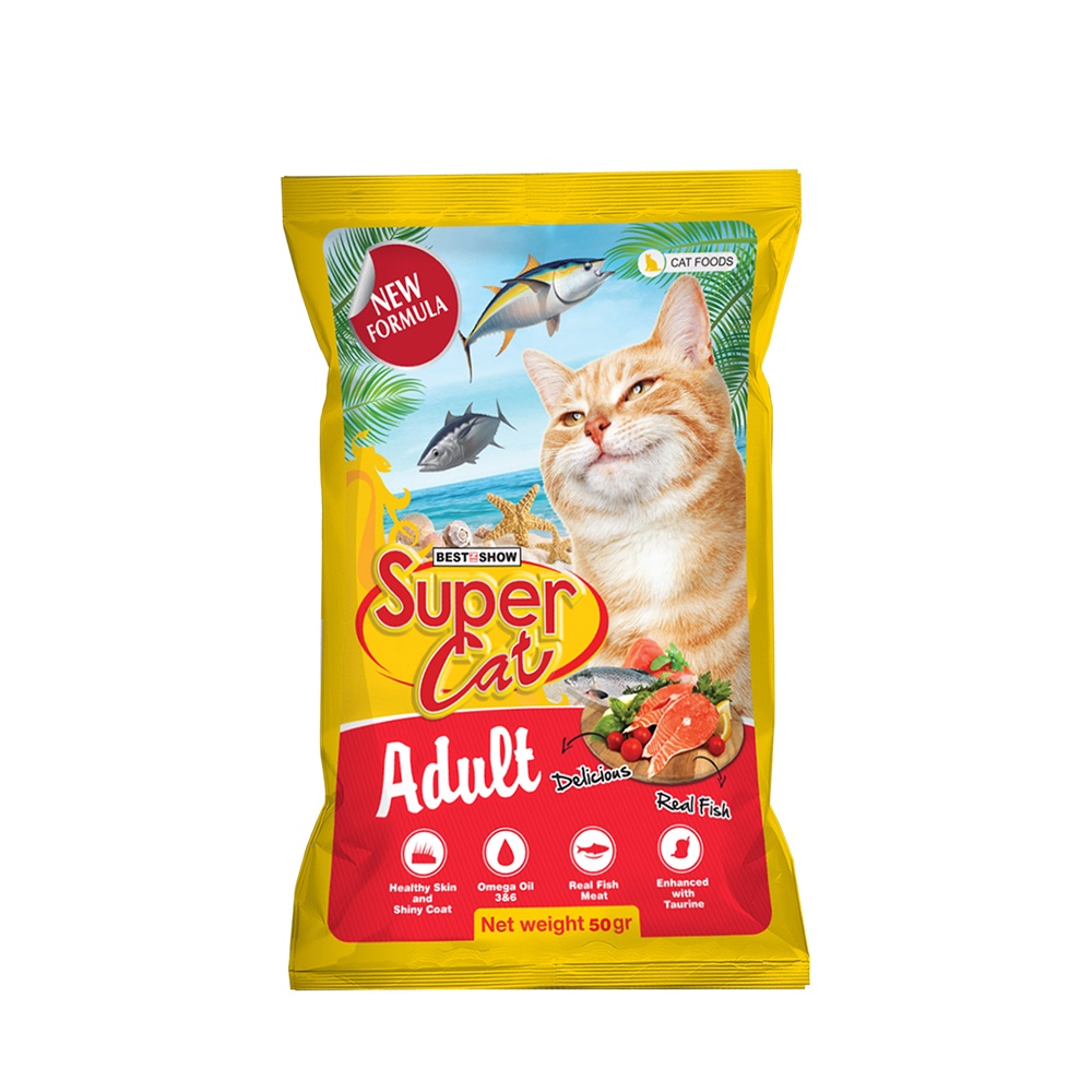 Best In Show Supercat Adult 50gr - Makanan Kering Kucing