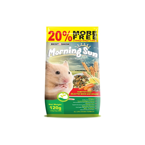 Best In Show Morning Sun Hamster Food Seed & Grain 120gr