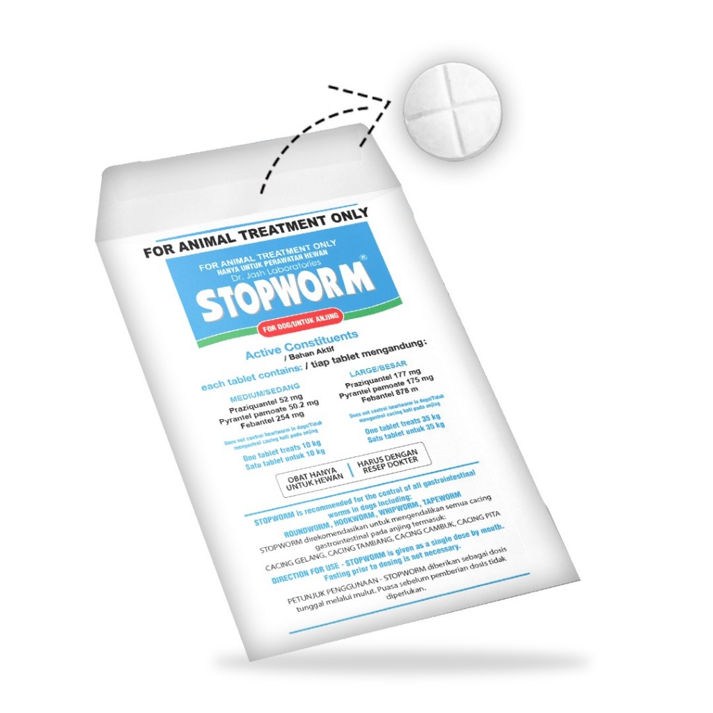 Stopworm For Dog Medium 1tabs - Obat Cacing Anjing 1tablet