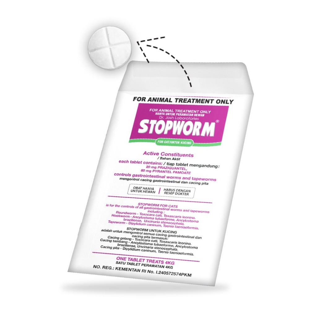 Best In Show Stopworm For Cat 1tabs - Obat Cacing Kucing 1tabs
