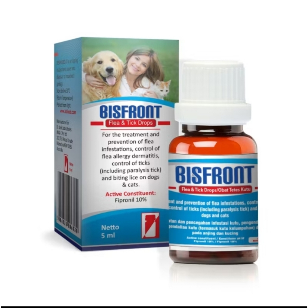 Bisfront 5ml - Flea & Tick Drop (Obat Kutu Anjing & Kucing tetes)