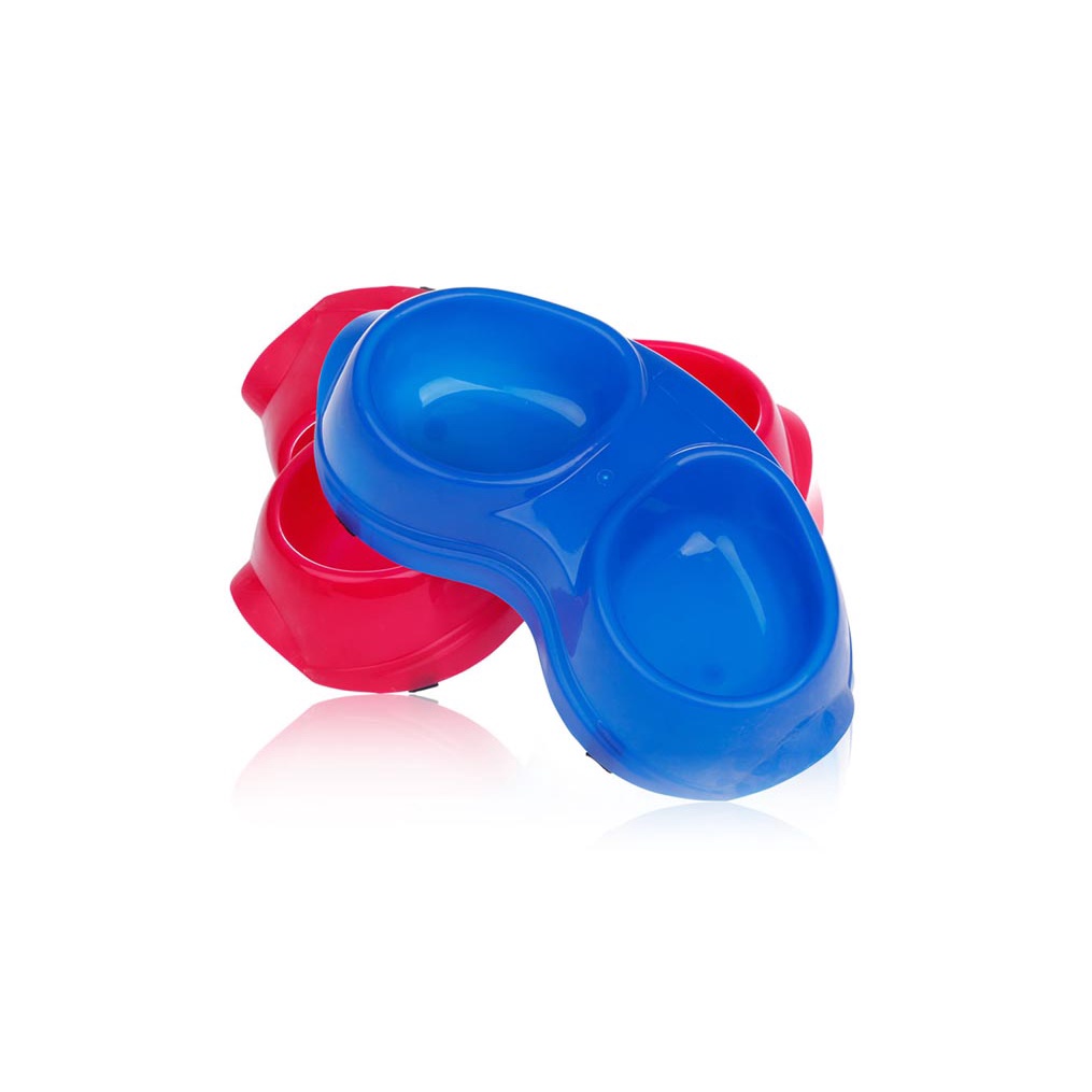 Double Plastik Bowl / Tempat Makanan Hewan