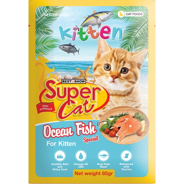 Best In Show Supercat Kitten Ocean Fish Special Pouch 85gr