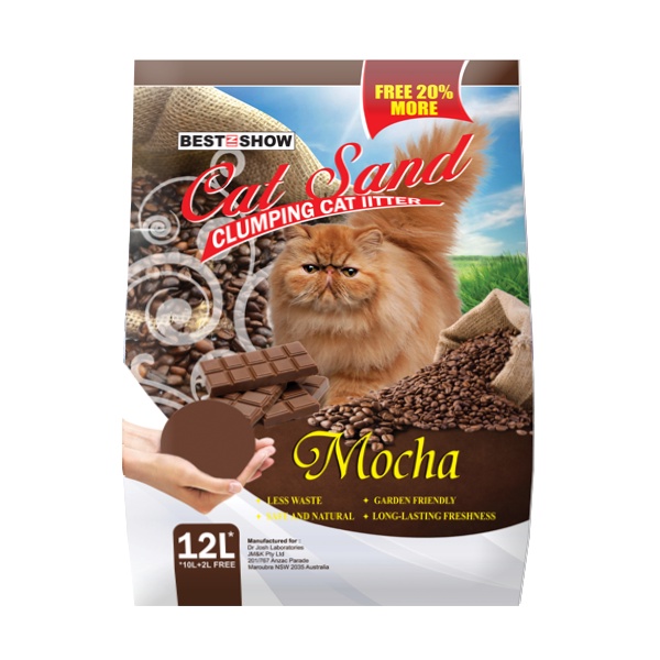 Best In Show Cat Sand MOCHA 12Lt-Pasir Kucing 9kg