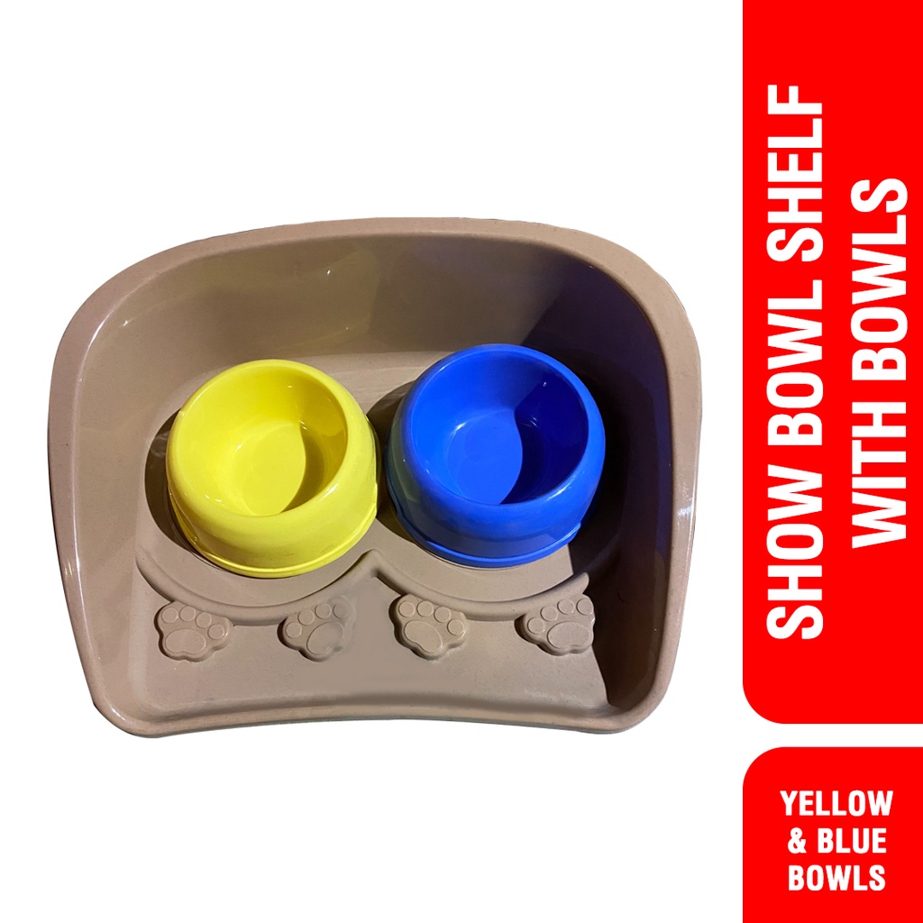 Pet Bowl Shelf With Bowl - Tempat Makan Hewan