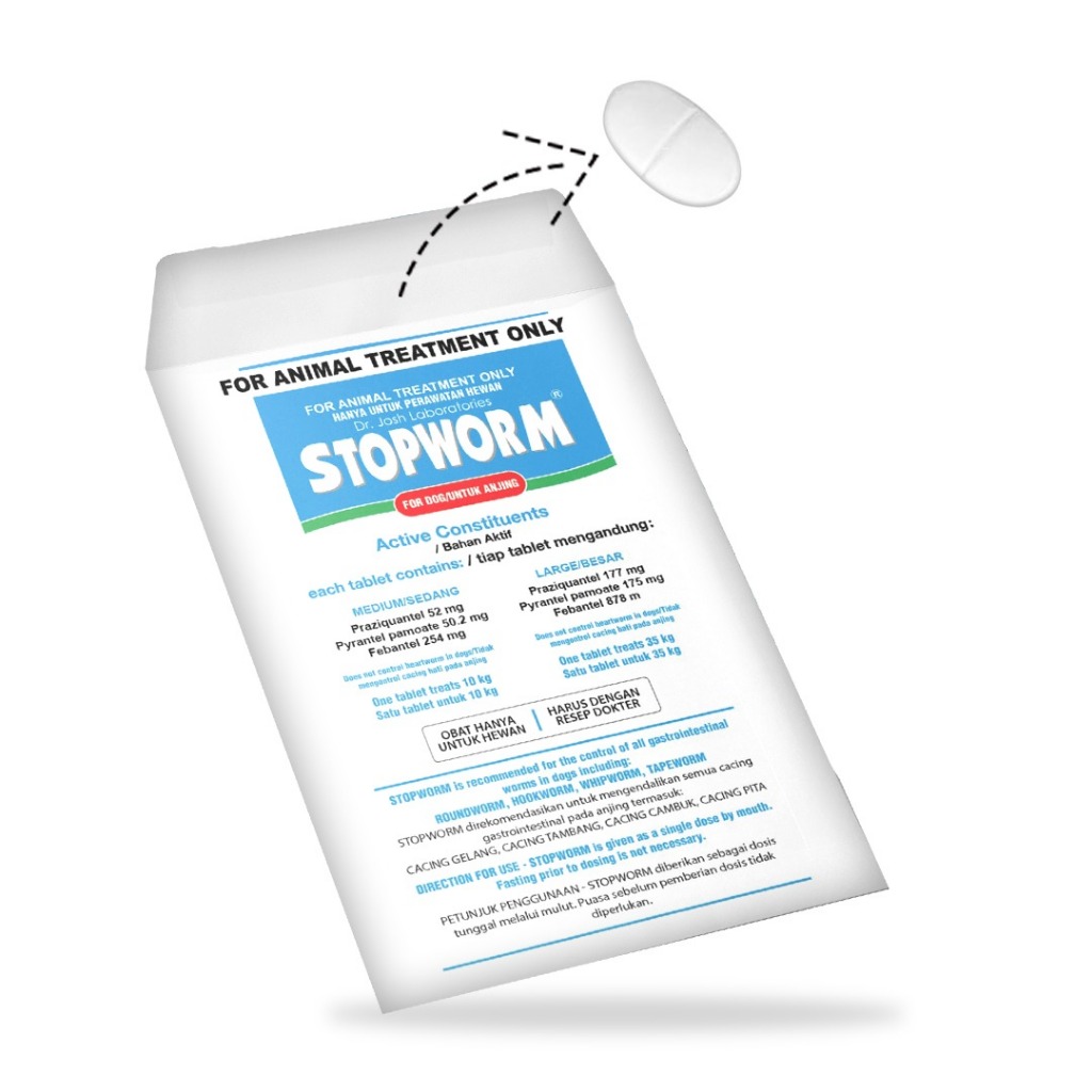 Stopworm For Dog Large 1tabs - Obat Cacing Anjing 1tablet